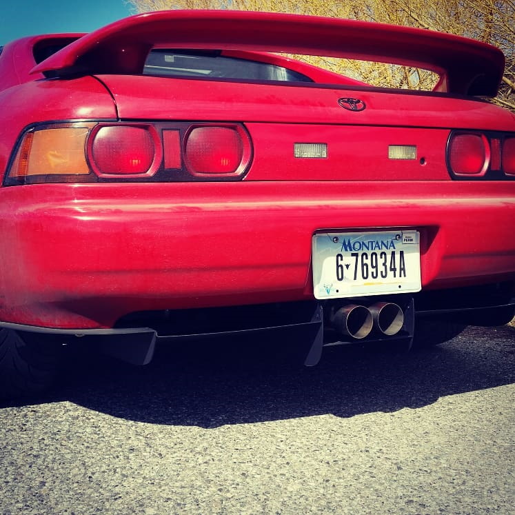 MR2 with custom rear diffuser and center exit exhaust