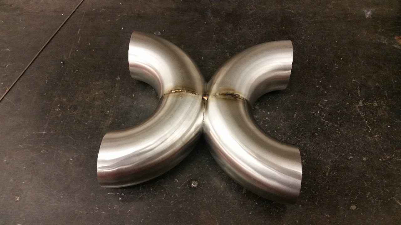 X-pipe tack welded