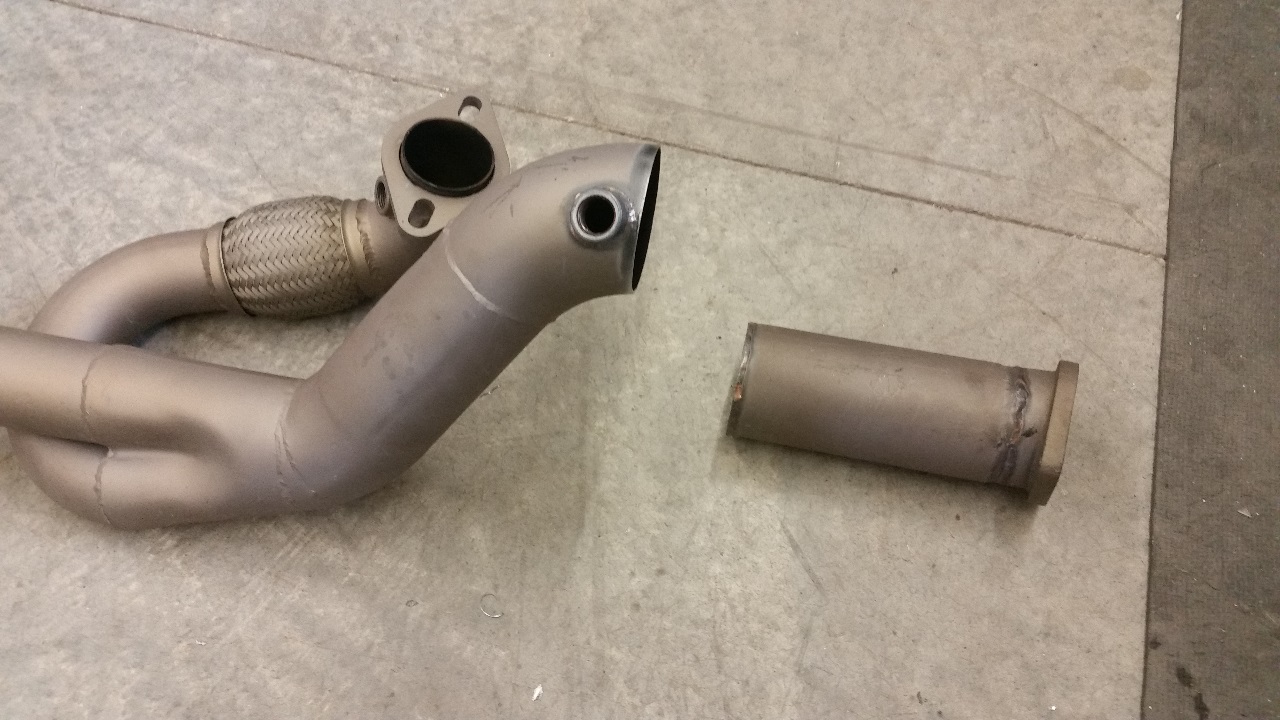 Y-pipe cut for new v-band clamp location